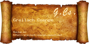 Greilach Csenge névjegykártya